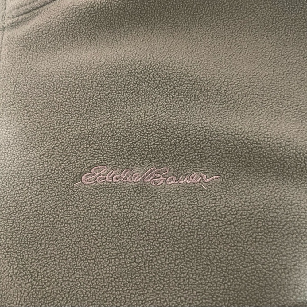 Eddie Bauer Jacket Men’s Large Green Casual Fleece Quarter Zip Embroidered Logo‎ - Picture 4 of 7
